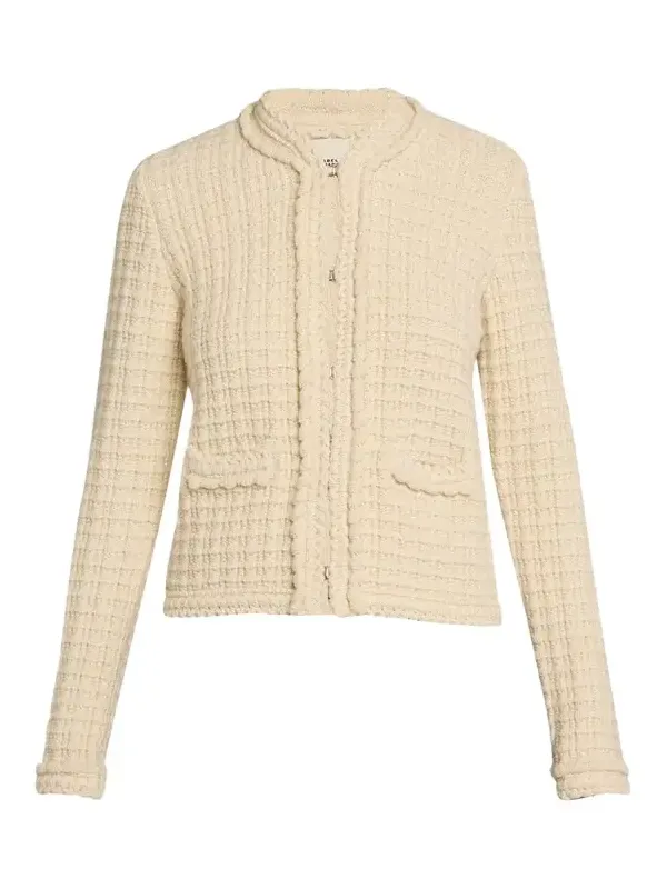 Isabel Marant Hortense Windowpane Knit Collarless Jacket
