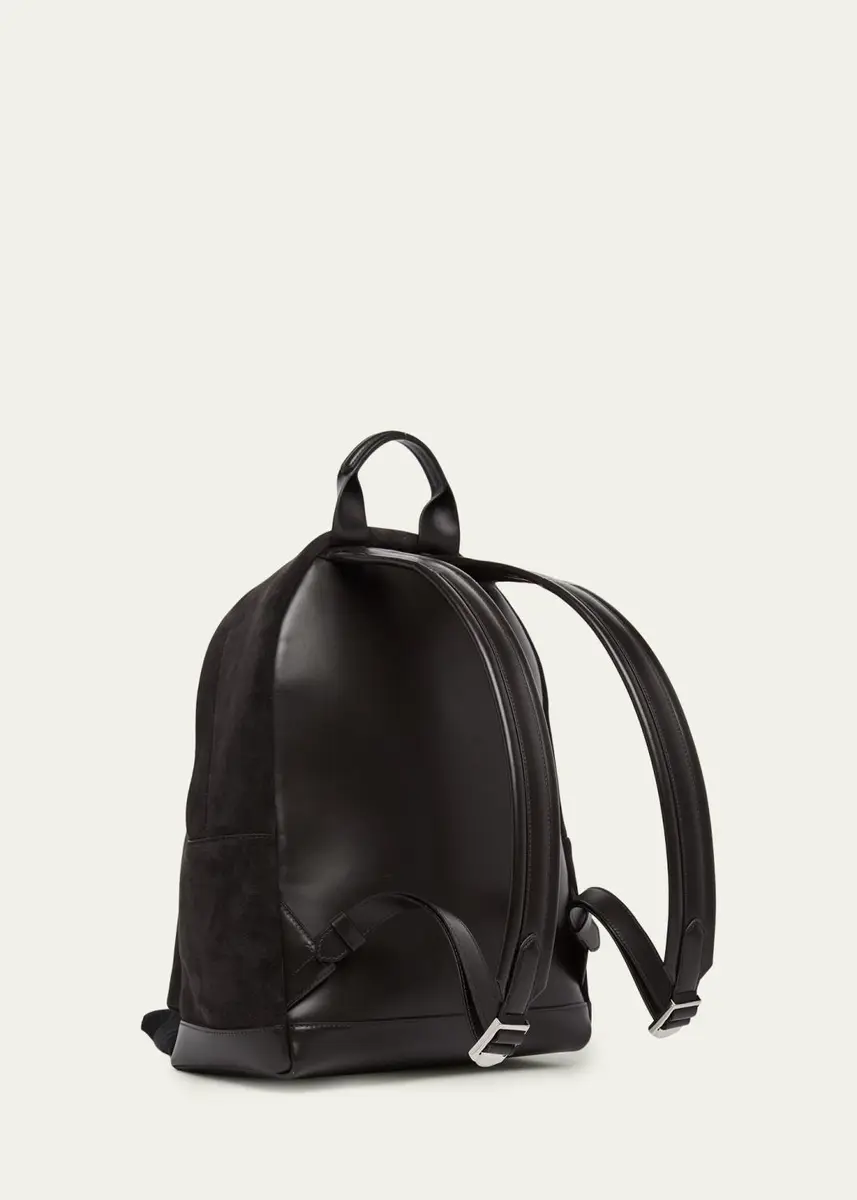 Tom Ford Men's Buckley Suede Leather-Trim Backpack | Thumbnail 3 Tom Ford Men's Buckley Suede Leather-Trim Backpack | Thumbnail 3