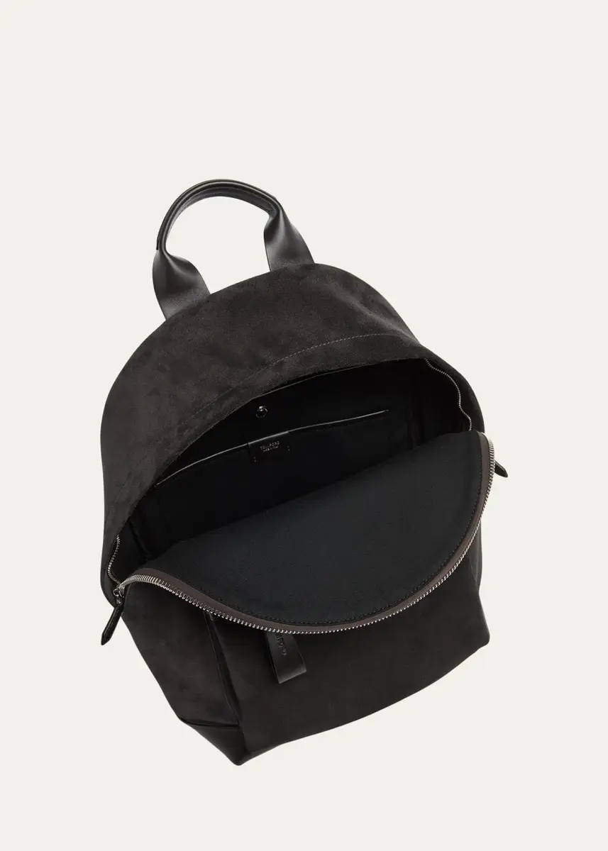 Tom Ford Men's Buckley Suede Leather-Trim Backpack | Thumbnail 4 Tom Ford Men's Buckley Suede Leather-Trim Backpack | Thumbnail 4