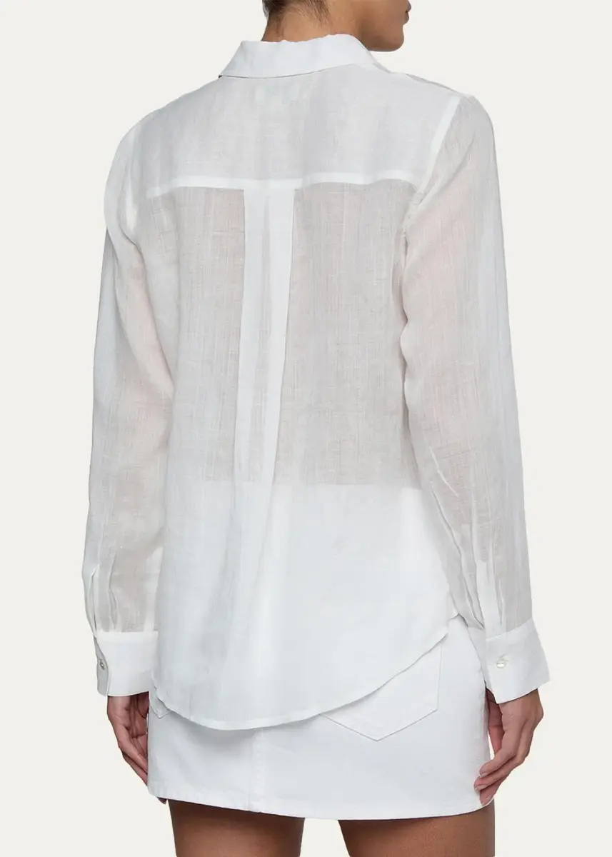 L'Agence Ellery Sheer Ramie Blouse | Thumbnail 3