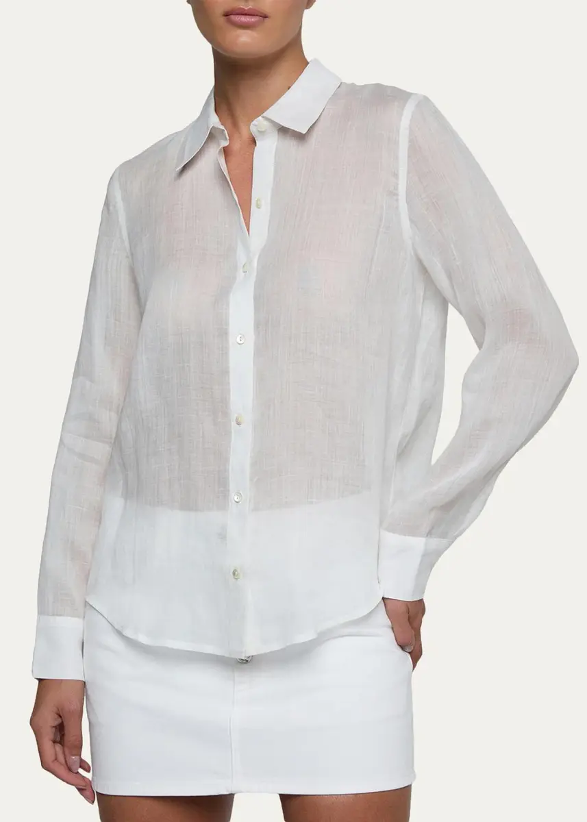 L'Agence Ellery Sheer Ramie Blouse | Thumbnail 4