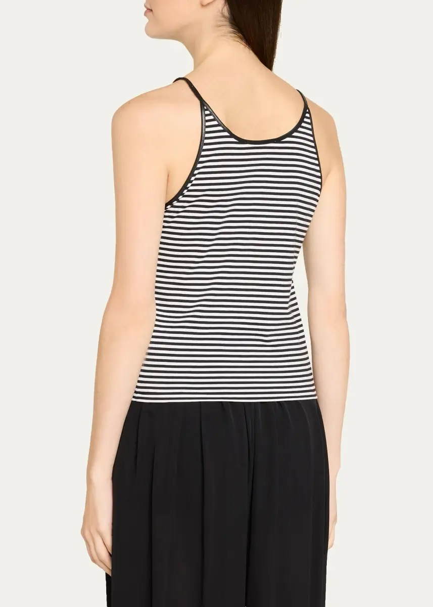 Frame The Leather-Trim Tank Top | Thumbnail 3