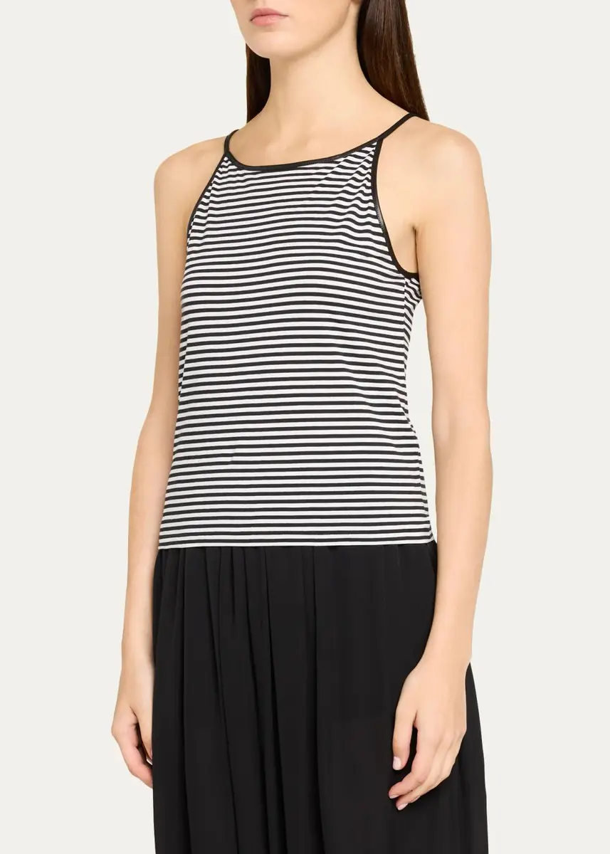Frame The Leather-Trim Tank Top | Thumbnail 4