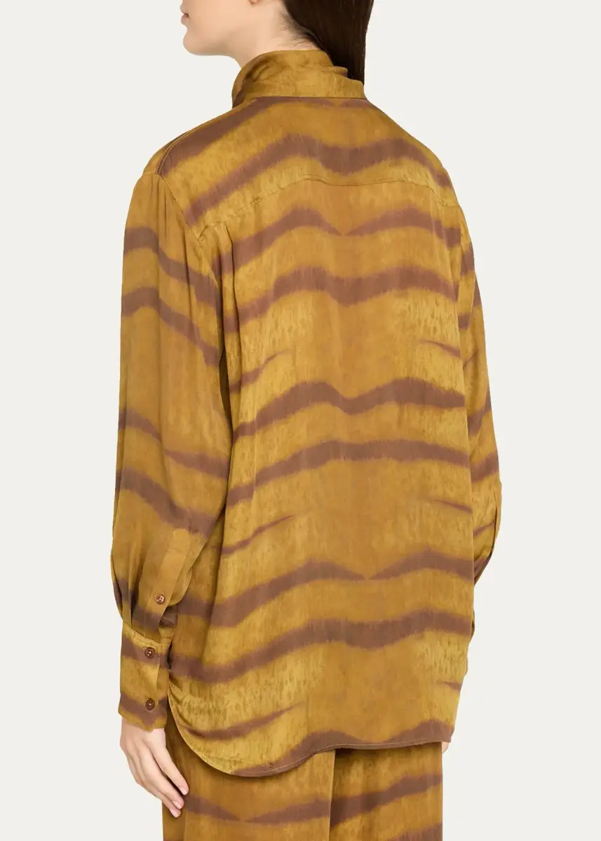 Frame The Silk Oversized Tie-Neck Shirt | Thumbnail 3