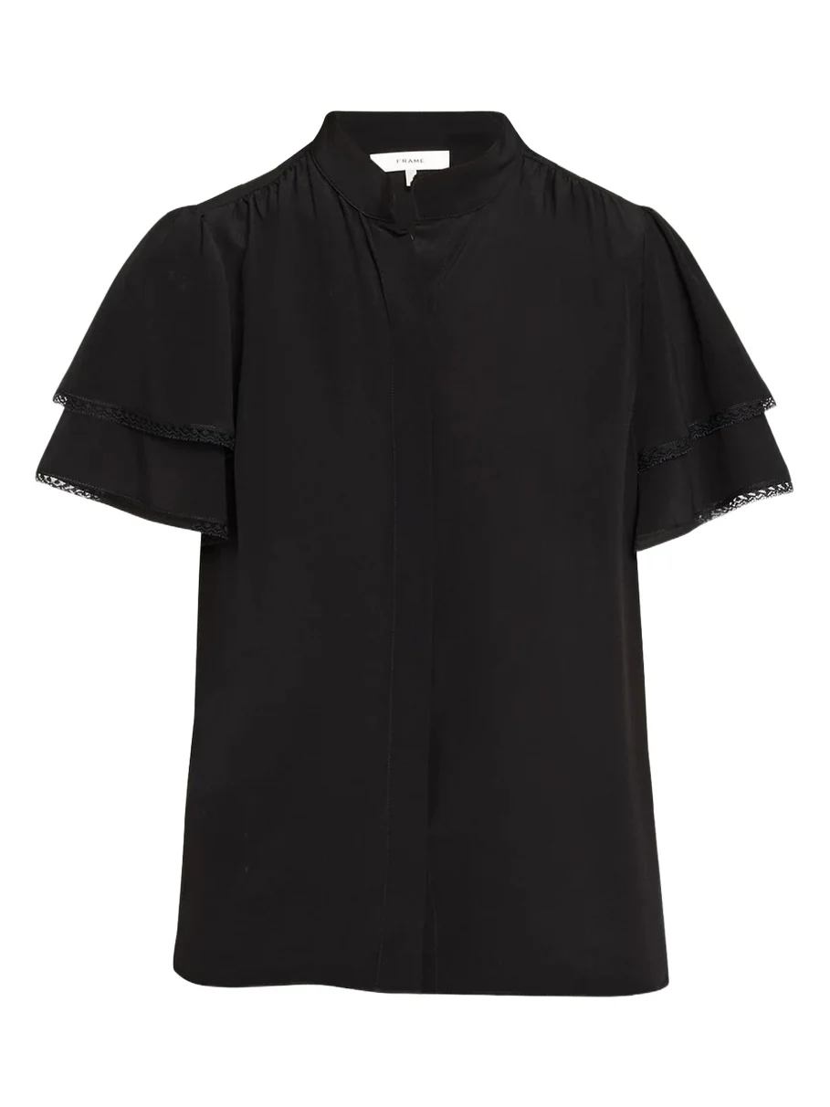 Frame Arcadia Silk Short-Sleeve Top