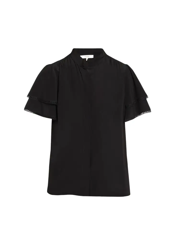 Frame Arcadia Silk Short-Sleeve Top | Image 1 Frame Arcadia Silk Short-Sleeve Top | Image 1