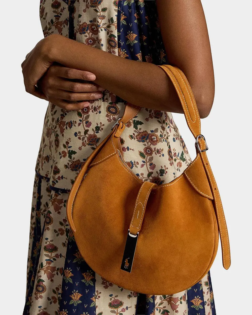 Polo Ralph Lauren Polo ID Small Suede Shoulder Bag | Thumbnail 2 Polo Ralph Lauren Polo ID Small Suede Shoulder Bag | Thumbnail 2