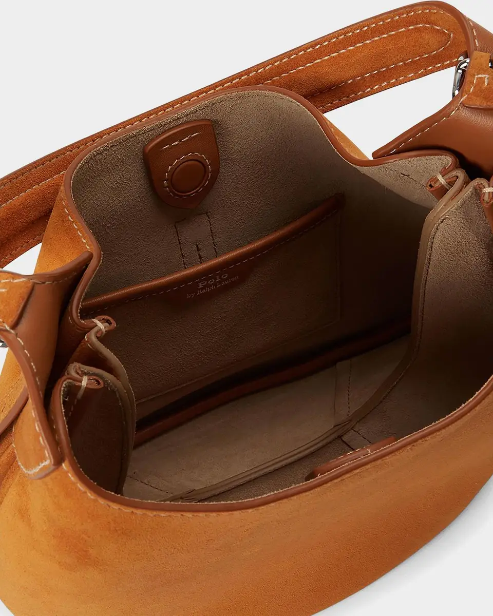 Polo Ralph Lauren Polo ID Small Suede Shoulder Bag | Thumbnail 4 Polo Ralph Lauren Polo ID Small Suede Shoulder Bag | Thumbnail 4
