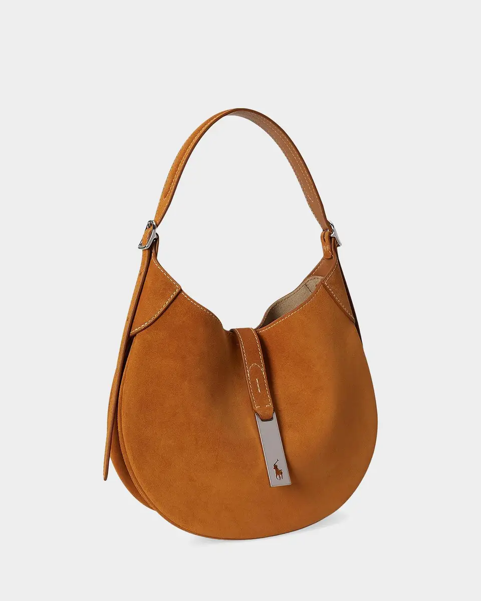 Polo Ralph Lauren Polo ID Small Suede Shoulder Bag | Thumbnail 6 Polo Ralph Lauren Polo ID Small Suede Shoulder Bag | Thumbnail 6