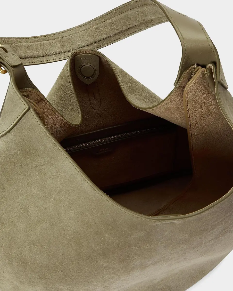Polo Ralph Lauren Polo ID Large Suede Shoulder Bag | Thumbnail 4 Polo Ralph Lauren Polo ID Large Suede Shoulder Bag | Thumbnail 4