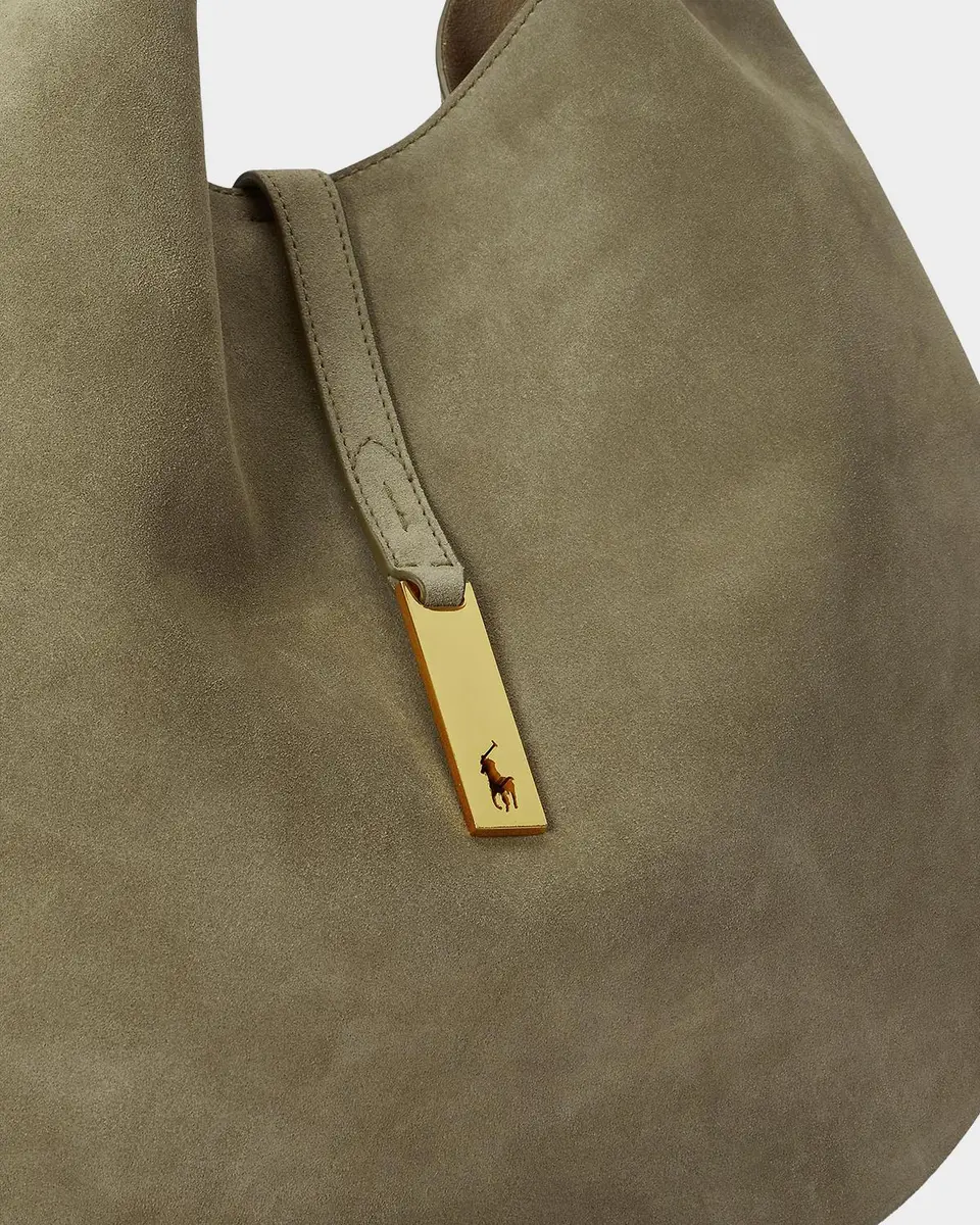 Polo Ralph Lauren Polo ID Large Suede Shoulder Bag | Thumbnail 5 Polo Ralph Lauren Polo ID Large Suede Shoulder Bag | Thumbnail 5