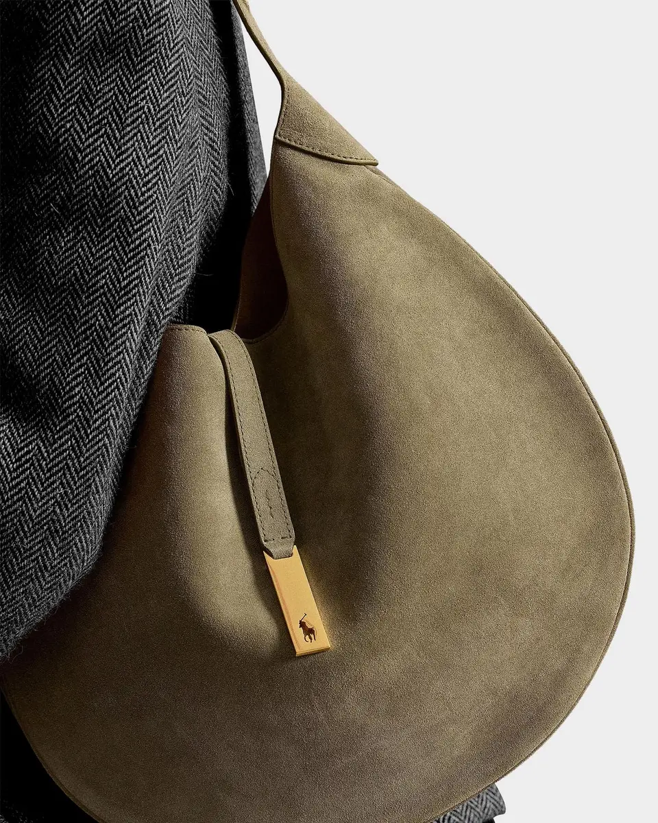 Polo Ralph Lauren Polo ID Large Suede Shoulder Bag | Thumbnail 6 Polo Ralph Lauren Polo ID Large Suede Shoulder Bag | Thumbnail 6