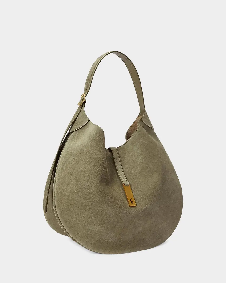 Polo Ralph Lauren Polo ID Large Suede Shoulder Bag | Thumbnail 7 Polo Ralph Lauren Polo ID Large Suede Shoulder Bag | Thumbnail 7