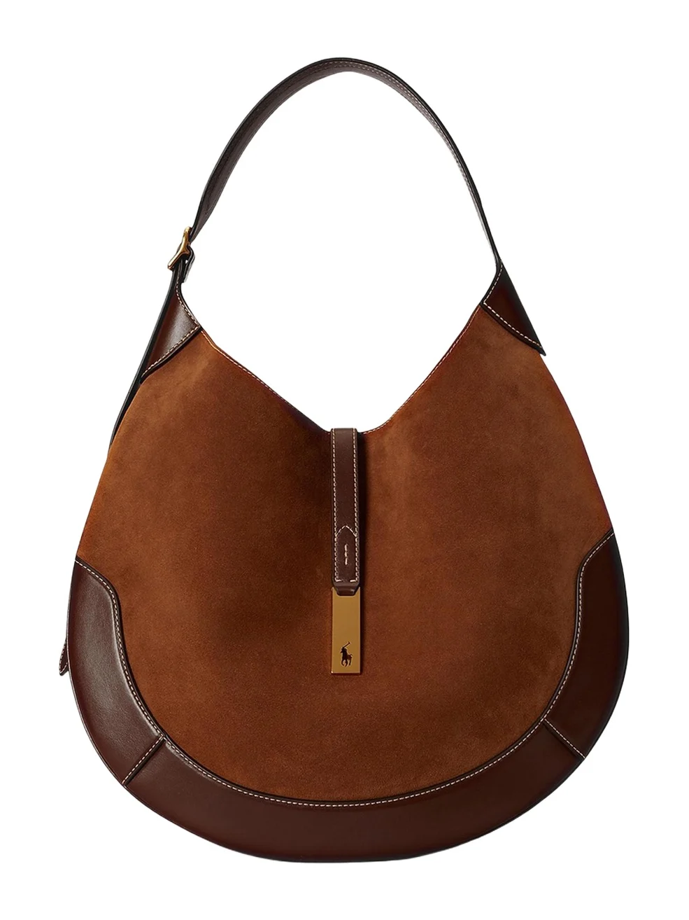 Polo Ralph Lauren Polo ID Large Suede Shoulder Bag