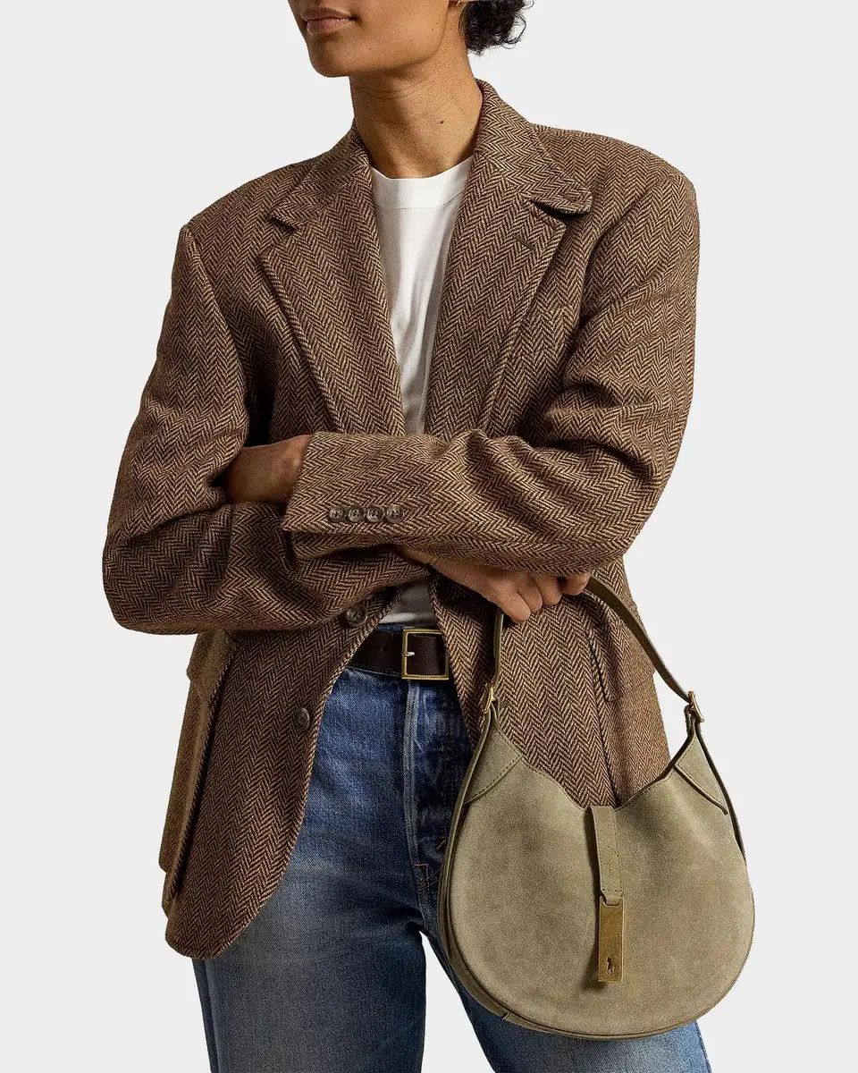 Polo Ralph Lauren Polo ID Small Suede Shoulder Bag | Thumbnail 2 Polo Ralph Lauren Polo ID Small Suede Shoulder Bag | Thumbnail 2