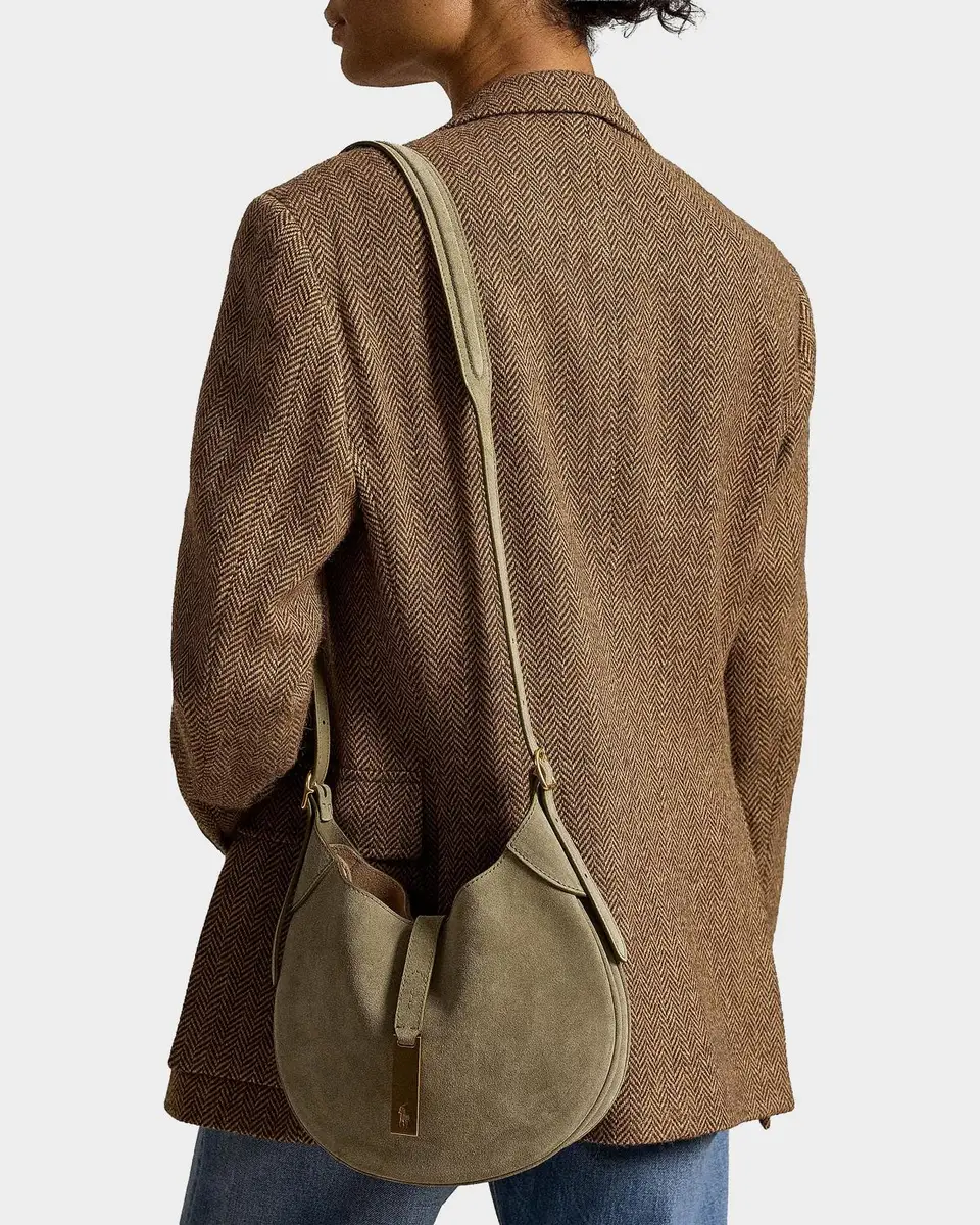 Polo Ralph Lauren Polo ID Small Suede Shoulder Bag | Thumbnail 5 Polo Ralph Lauren Polo ID Small Suede Shoulder Bag | Thumbnail 5