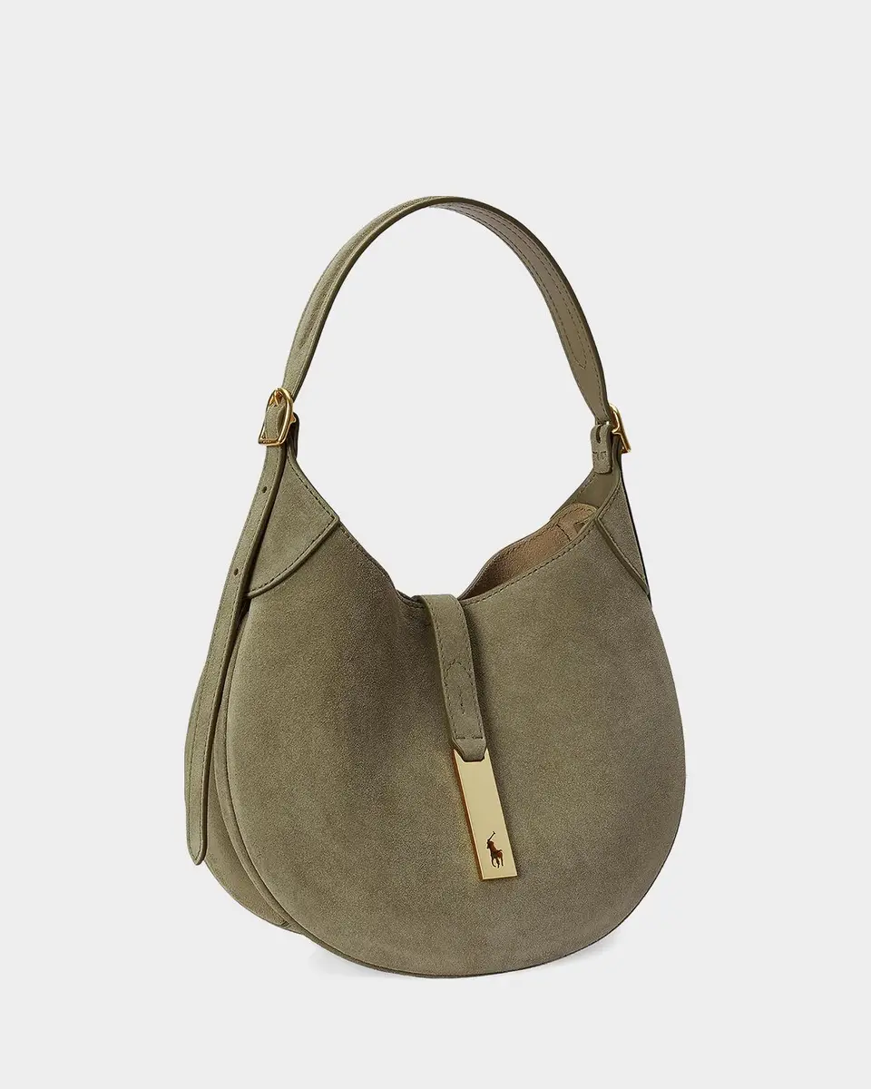 Polo Ralph Lauren Polo ID Small Suede Shoulder Bag | Thumbnail 6 Polo Ralph Lauren Polo ID Small Suede Shoulder Bag | Thumbnail 6
