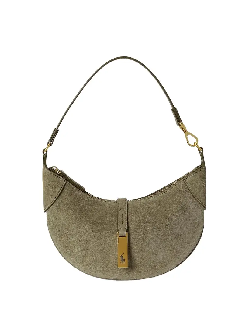 Polo Ralph Lauren Polo ID Mini Suede Shoulder Bag | Image 1 Polo Ralph Lauren Polo ID Mini Suede Shoulder Bag | Image 1