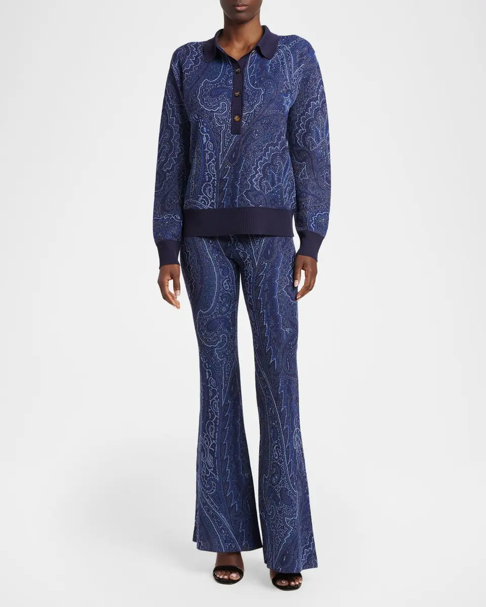 Etro Paisley Wool-Cashmere Polo Sweater | Thumbnail 2 Etro Paisley Wool-Cashmere Polo Sweater | Thumbnail 2