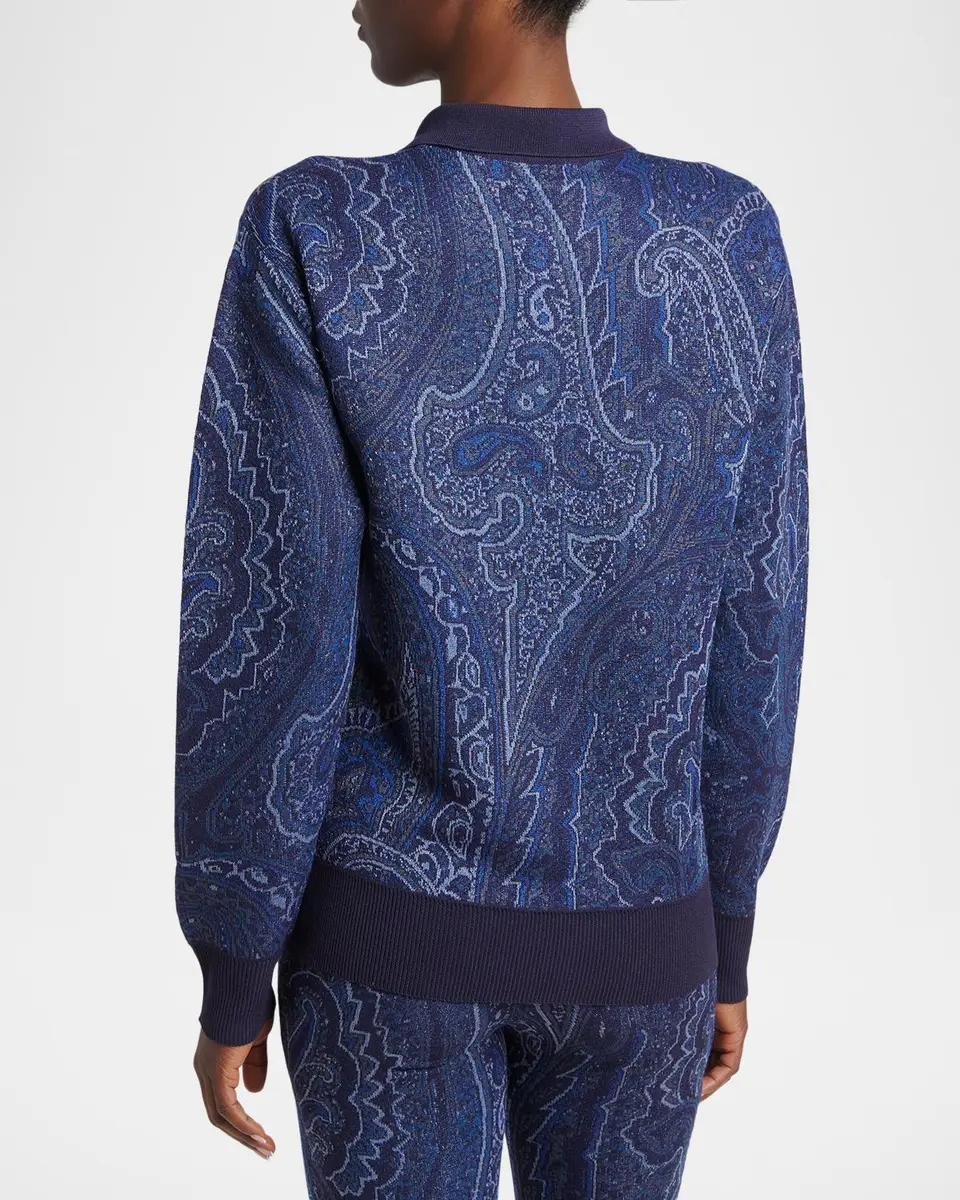 Etro Paisley Wool-Cashmere Polo Sweater | Thumbnail 3 Etro Paisley Wool-Cashmere Polo Sweater | Thumbnail 3