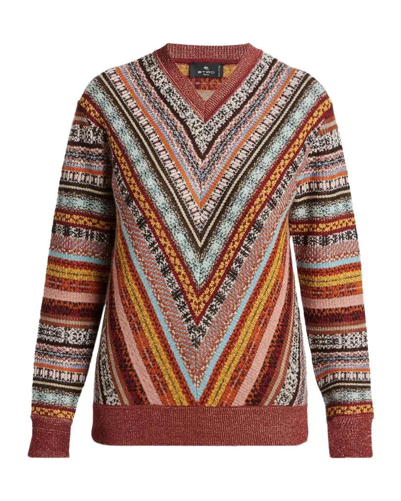 Etro Fair-Isle Wool-Blend Crewneck Sweater | Image 1 Etro Fair-Isle Wool-Blend Crewneck Sweater | Image 1