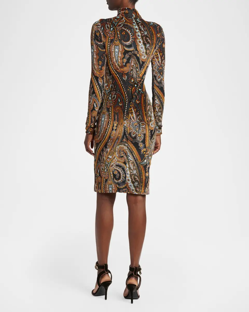 Etro Paisley Mock-Neck Knee-Length Dress | Thumbnail 3 Etro Paisley Mock-Neck Knee-Length Dress | Thumbnail 3
