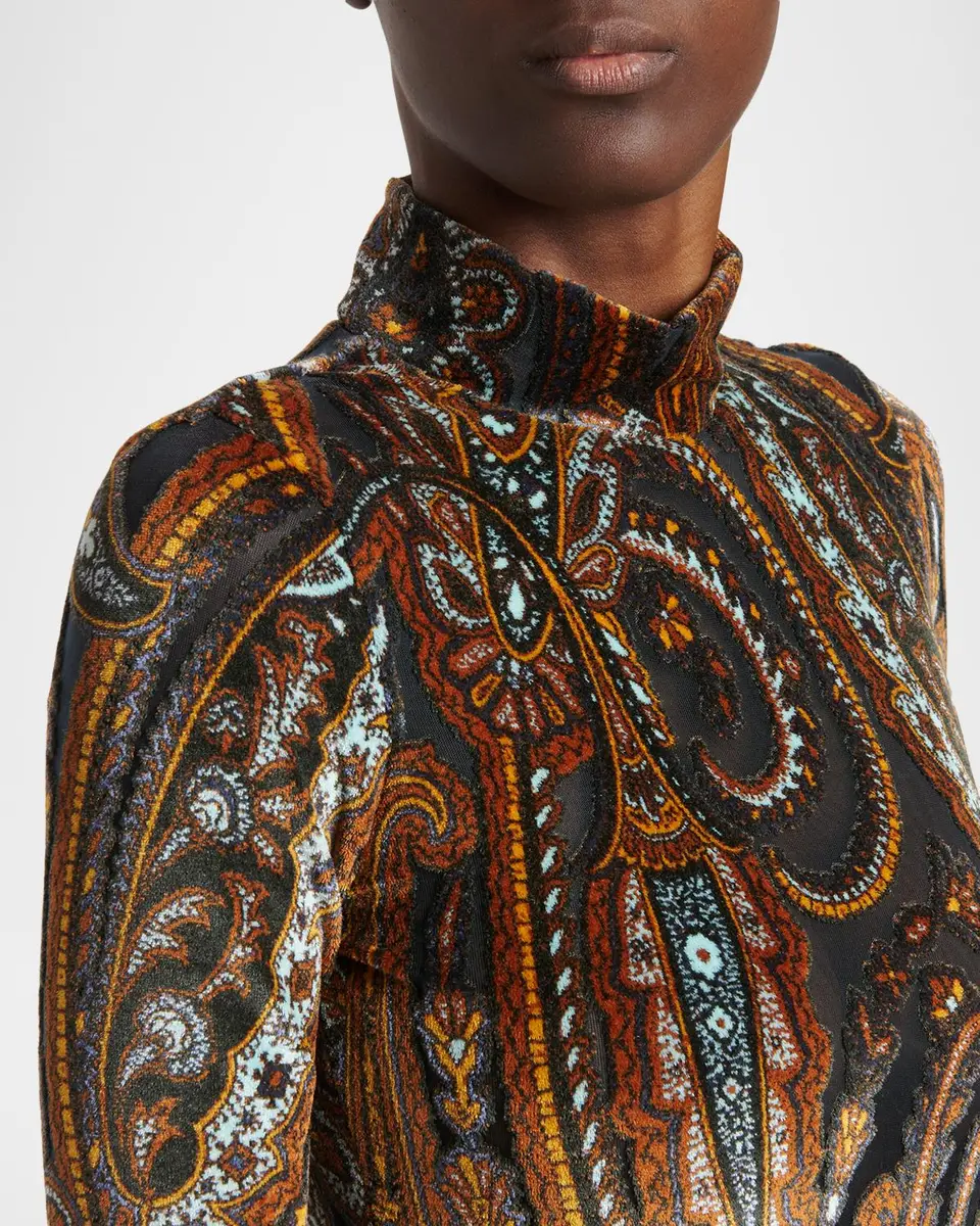 Etro Paisley Mock-Neck Knee-Length Dress | Thumbnail 5 Etro Paisley Mock-Neck Knee-Length Dress | Thumbnail 5