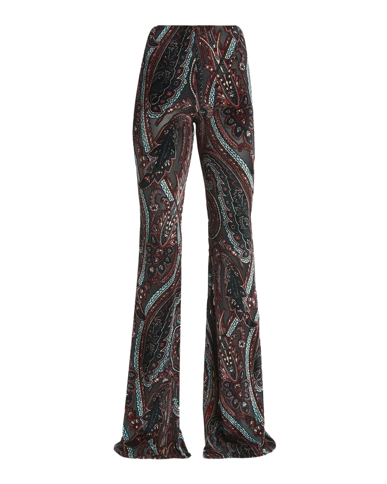 Paisley Velvet Burnout Flare Pants