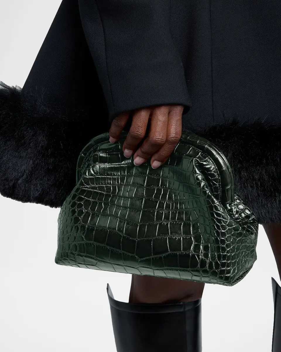 Stella McCartney Falabella Croc-Embossed Clutch | Thumbnail 2