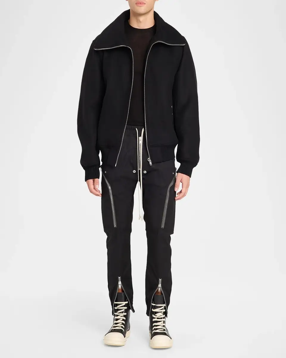 Rick Owens Men's Wool Rib Crewneck Sweater | Thumbnail 2 Rick Owens Men's Wool Rib Crewneck Sweater | Thumbnail 2