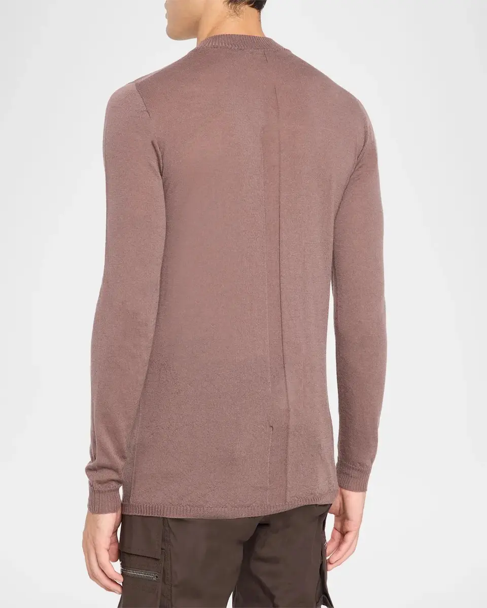 Rick Owens Men's Merino Wool Crewneck Sweater | Thumbnail 3 Rick Owens Men's Merino Wool Crewneck Sweater | Thumbnail 3