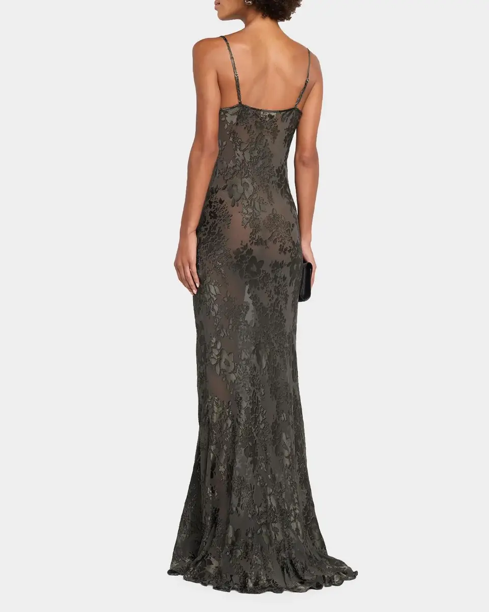 L'Agence Christine Burnout Satin Gown | Thumbnail 3