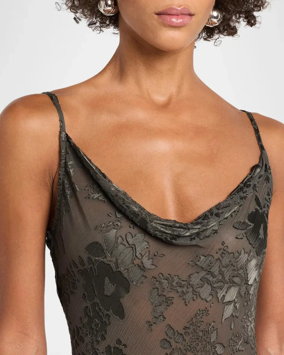 L'Agence Christine Burnout Satin Gown | Thumbnail 5