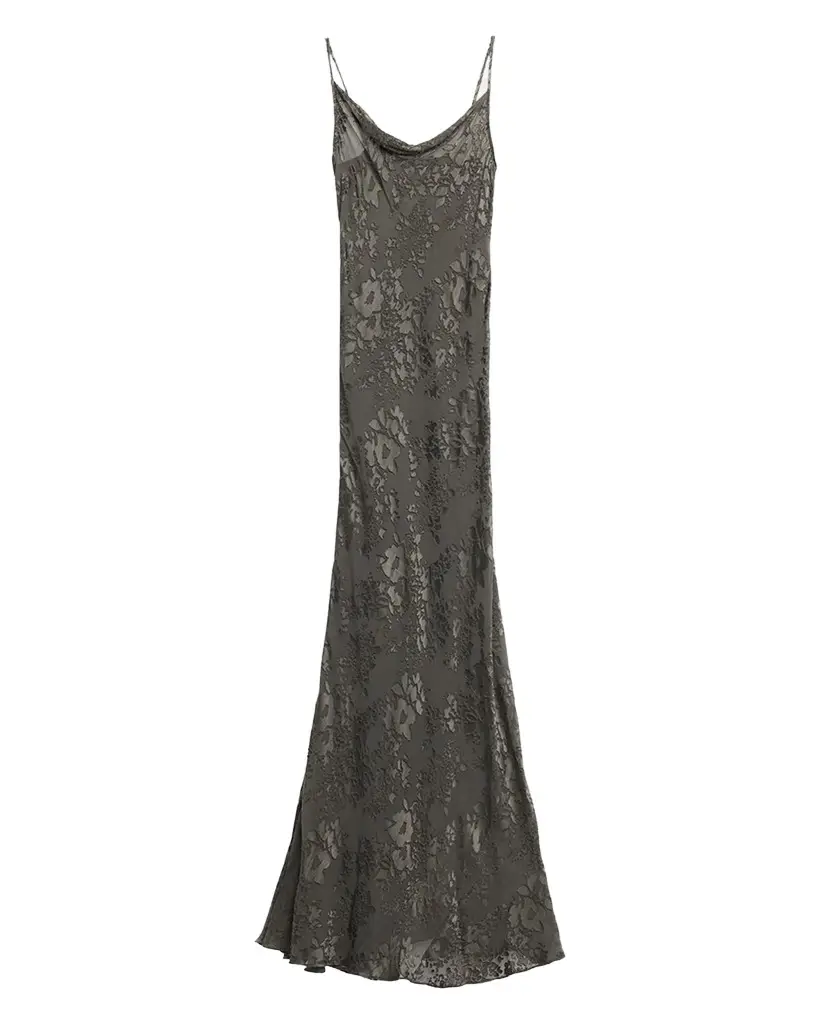L'Agence Christine Burnout Satin Gown