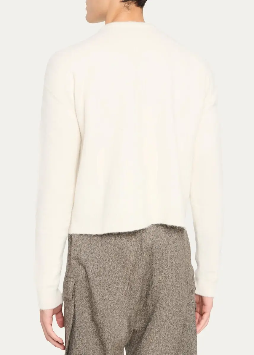 Rick Owens Men's Wool-Blend Cropped Crewneck Sweater | Thumbnail 3