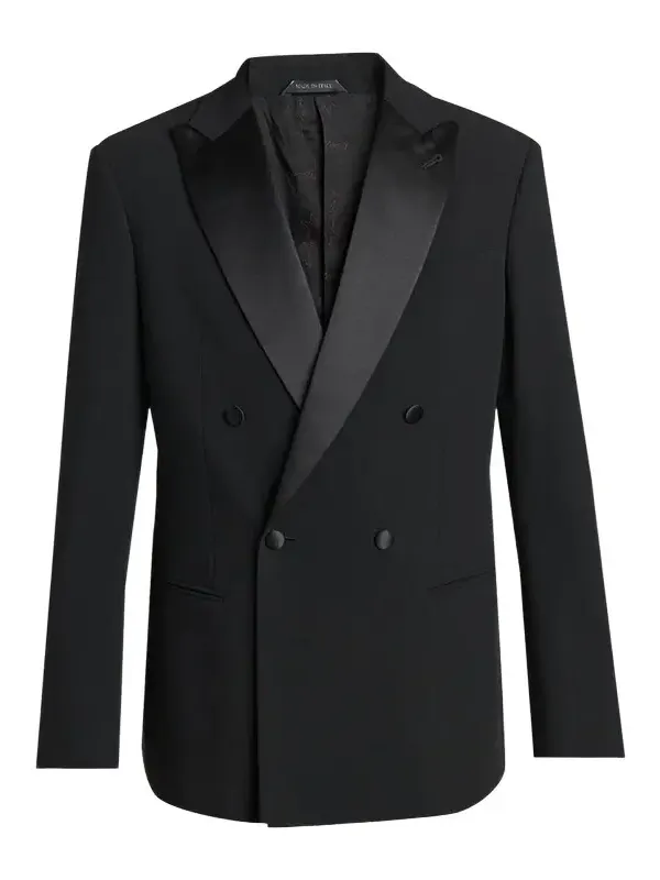 Giorgio Armani Men's Double Breasted Virgin Wool-blend Blazer