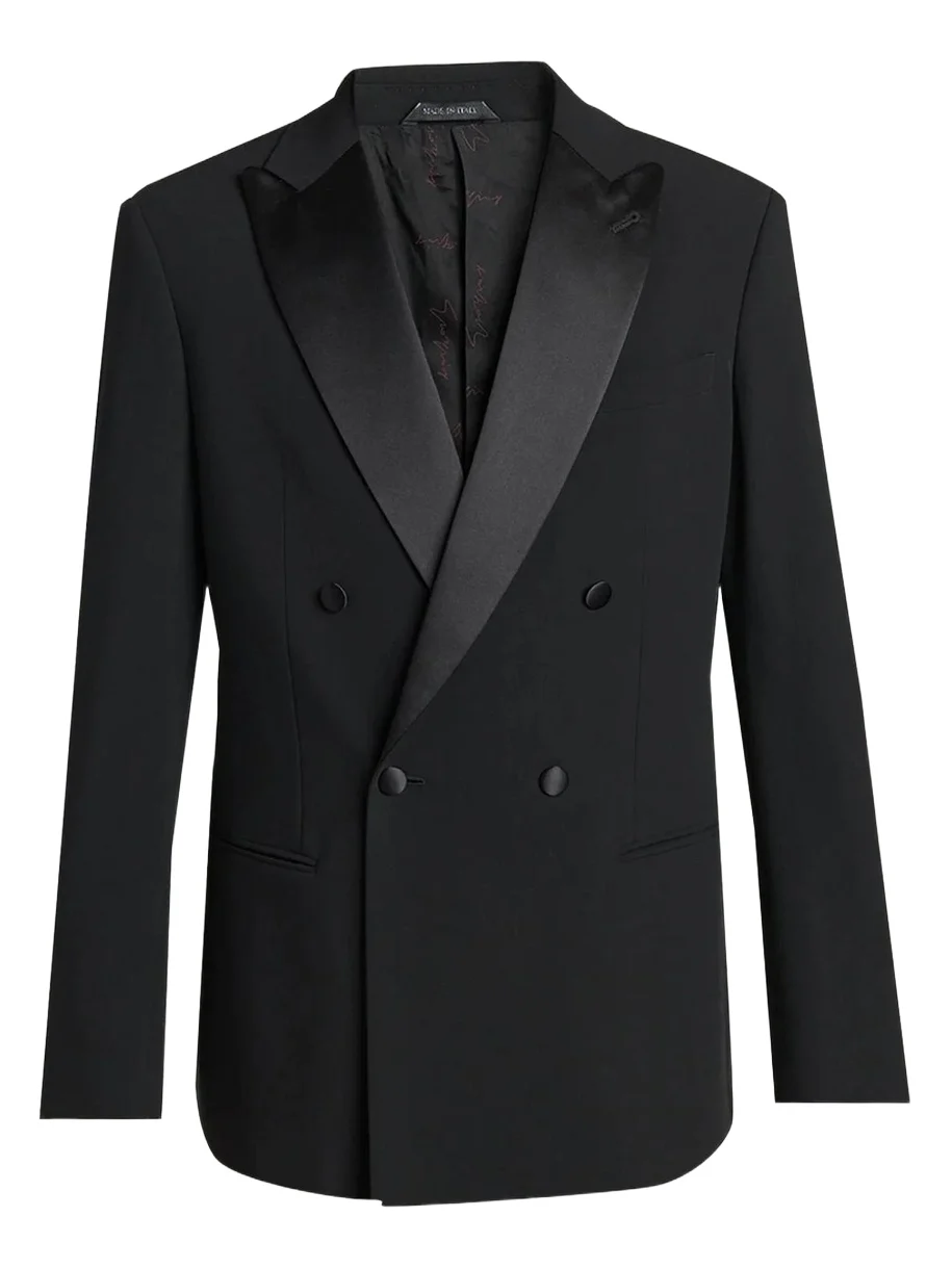 Men's Double Breasted Virgin Wool-blend Blazer Men's Double Breasted Virgin Wool-blend Blazer