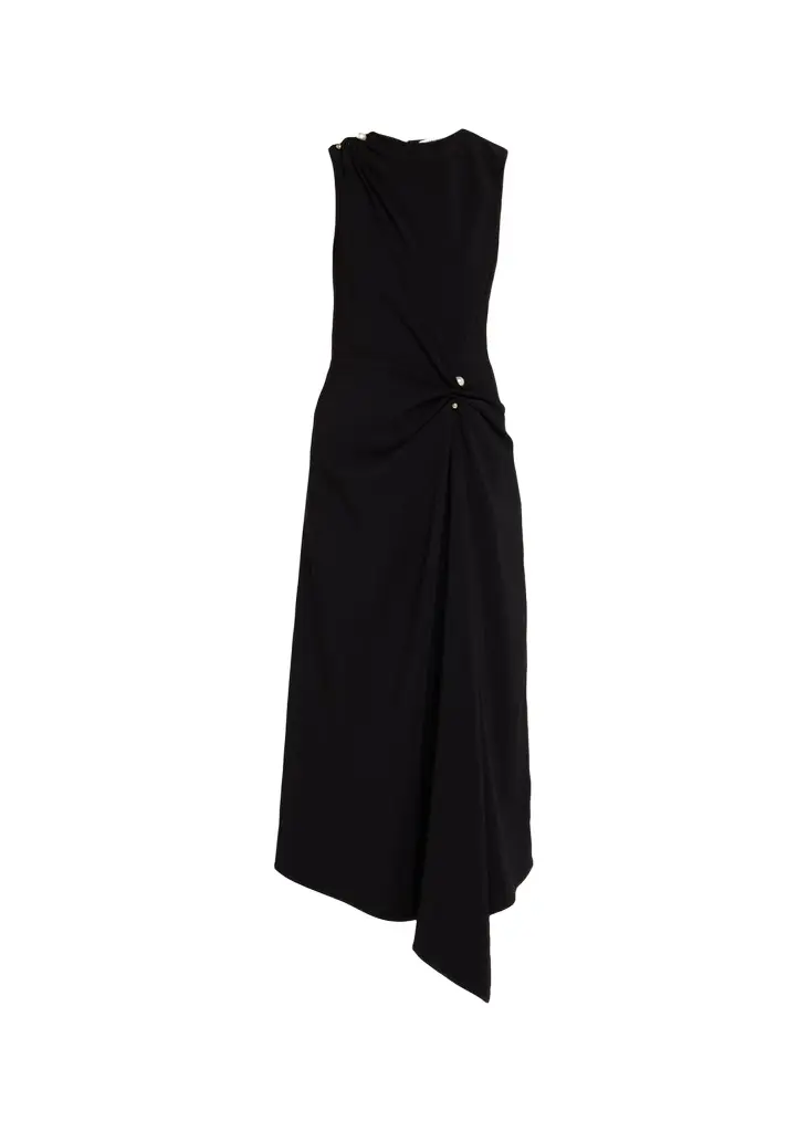 Veronica Beard Freja Asymmetric Draped Midi Dress | Image 1 Veronica Beard Freja Asymmetric Draped Midi Dress | Image 1