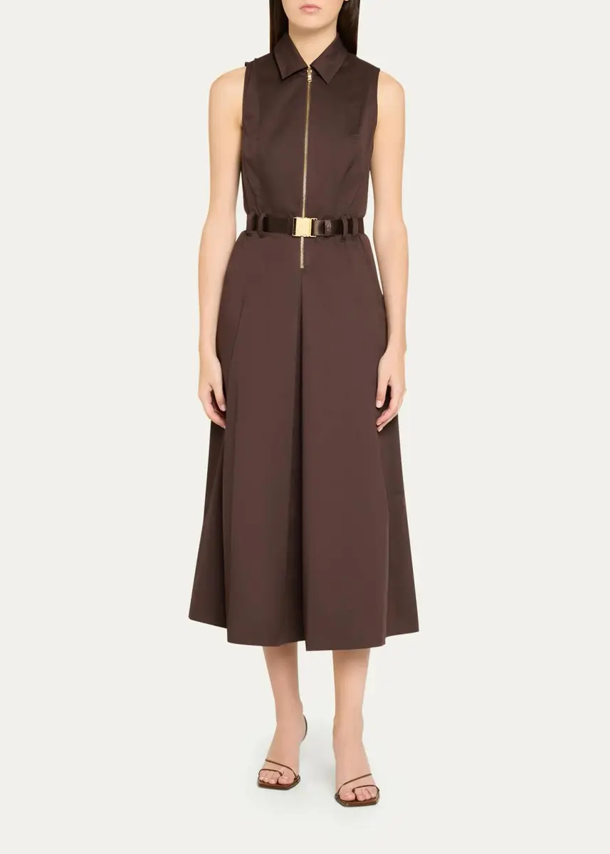 L'Agence Kolton Sleeveless Belted Midi Dress | Thumbnail 2