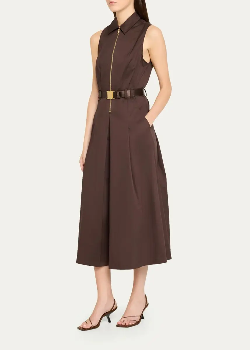 L'Agence Kolton Sleeveless Belted Midi Dress | Thumbnail 4