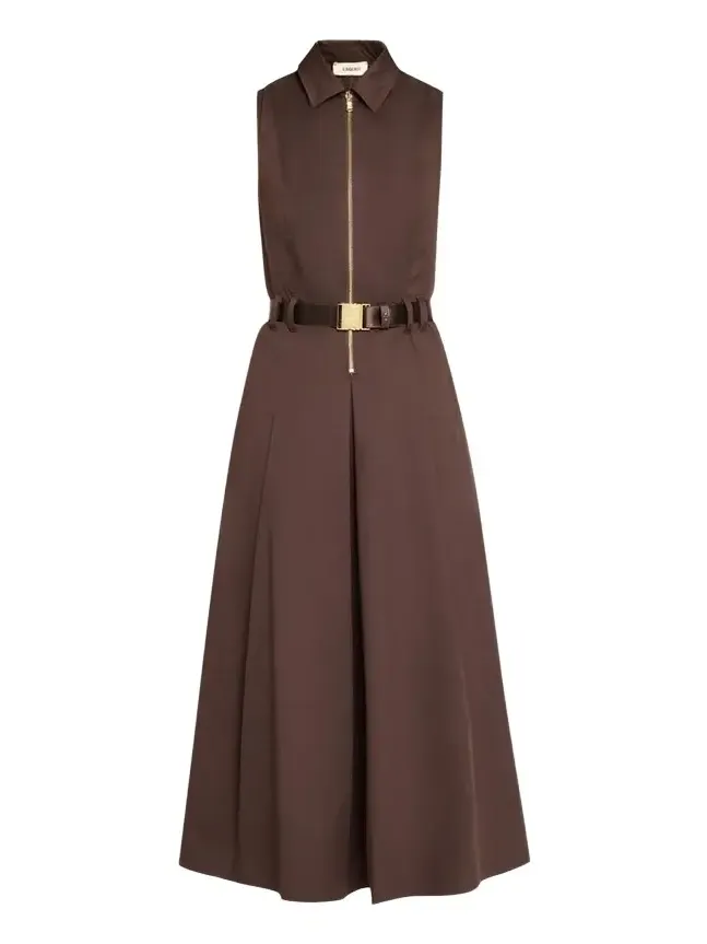 Kolton Sleeveless Belted Midi Dress Kolton Sleeveless Belted Midi Dress