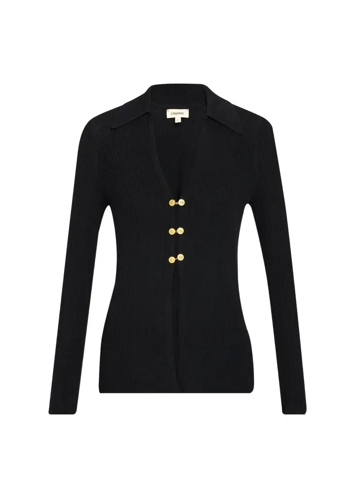 L'Agence Kaye Rib-Knit Cardigan Top | Image 1 L'Agence Kaye Rib-Knit Cardigan Top | Image 1