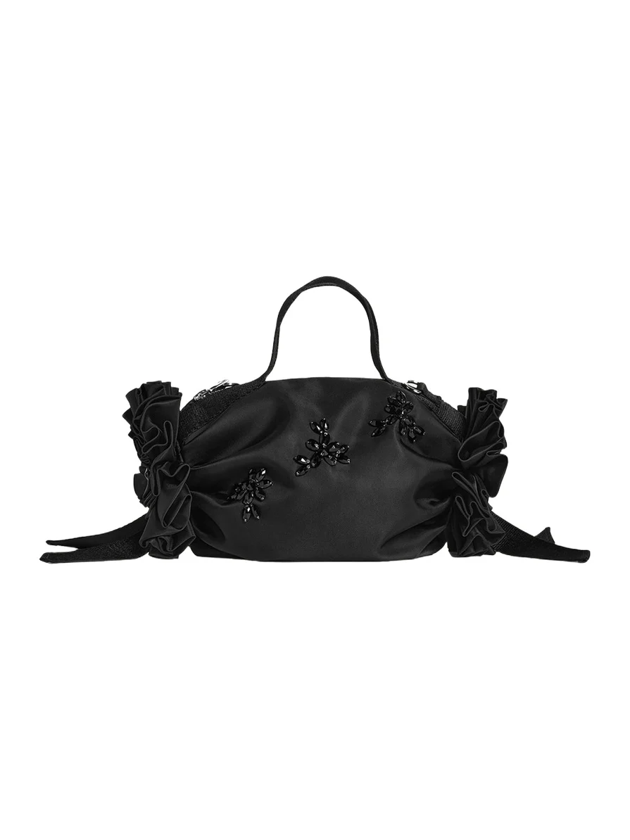 Mini Embellished Double Ruffle Shoulder Bag