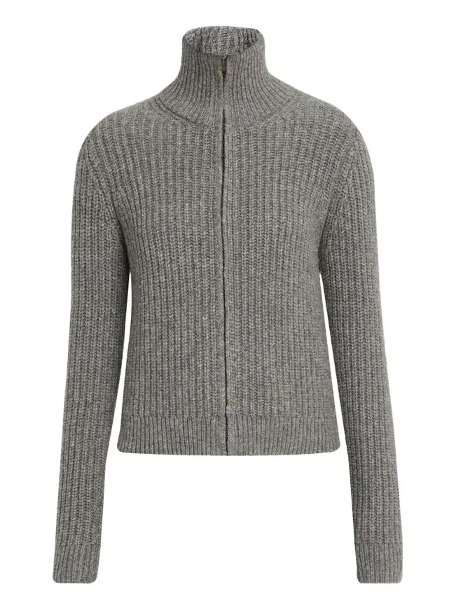 Arlen Funnel-Neck Wool-Blend Knit Cardigan Arlen Funnel-Neck Wool-Blend Knit Cardigan