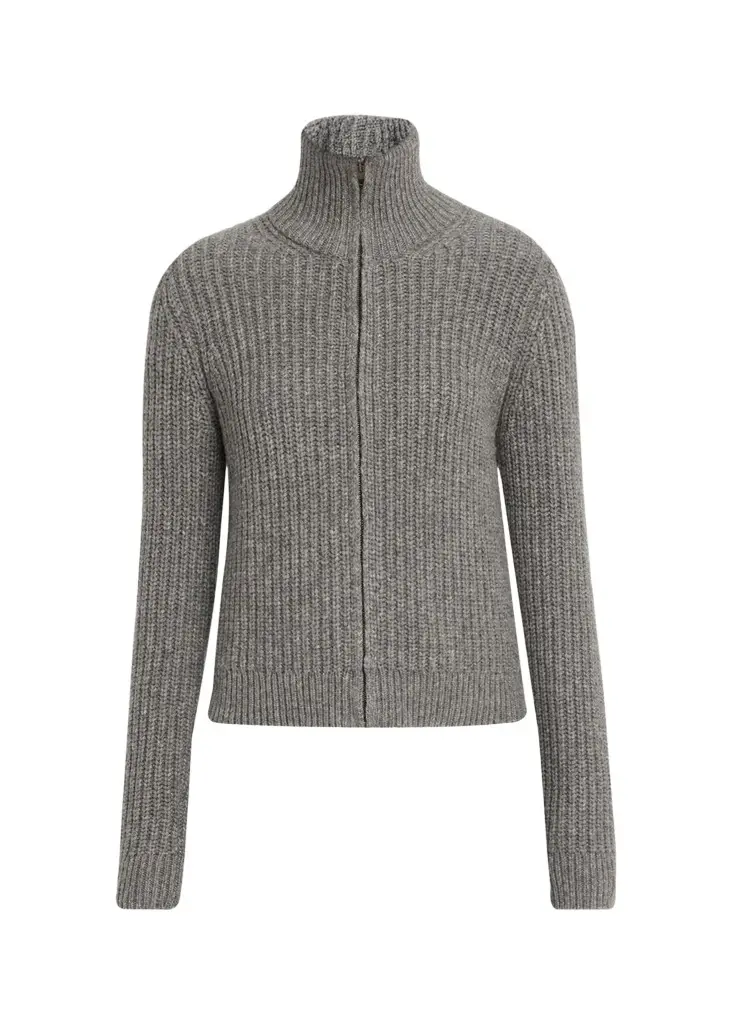 Nili Lotan Arlen Funnel-Neck Wool-Blend Knit Cardigan | Image 1 Nili Lotan Arlen Funnel-Neck Wool-Blend Knit Cardigan | Image 1