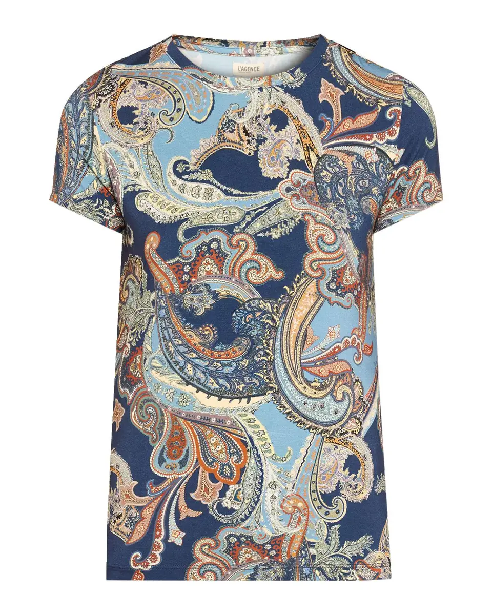 L'Agence Ressi Paisley Short-Sleeve Jersey T-Shirt | Thumbnail 3 L'Agence Ressi Paisley Short-Sleeve Jersey T-Shirt | Thumbnail 3