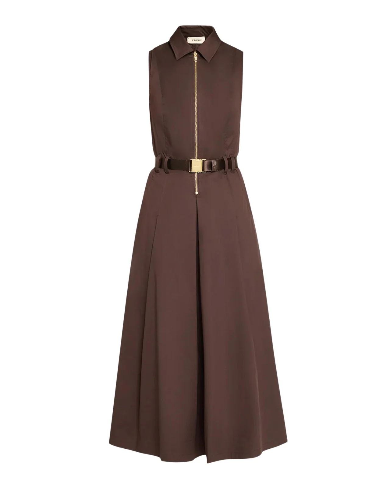 Kolton Sleeveless Belted Midi Dress Kolton Sleeveless Belted Midi Dress