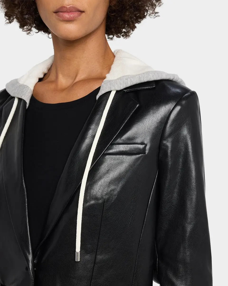 Cinq à Sept Hooded Vegan Leather Jacket | Thumbnail 5 Cinq à Sept Hooded Vegan Leather Jacket | Thumbnail 5