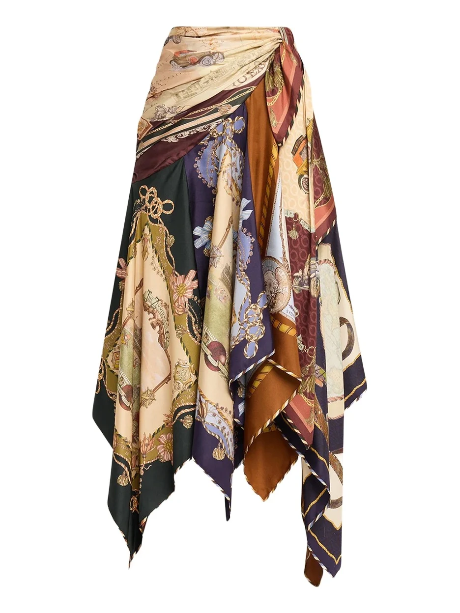 Valiant Draped Silk Scarf Skirt