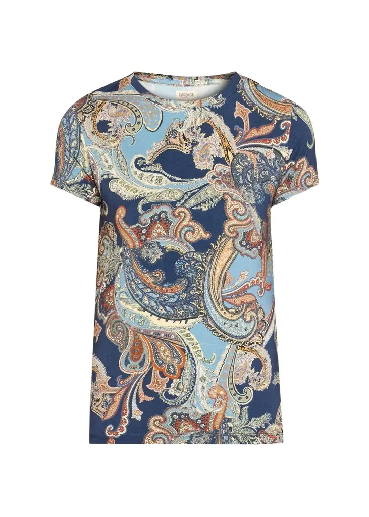 L'Agence Ressi Paisley Short-Sleeve Jersey T-Shirt | Image 1 L'Agence Ressi Paisley Short-Sleeve Jersey T-Shirt | Image 1